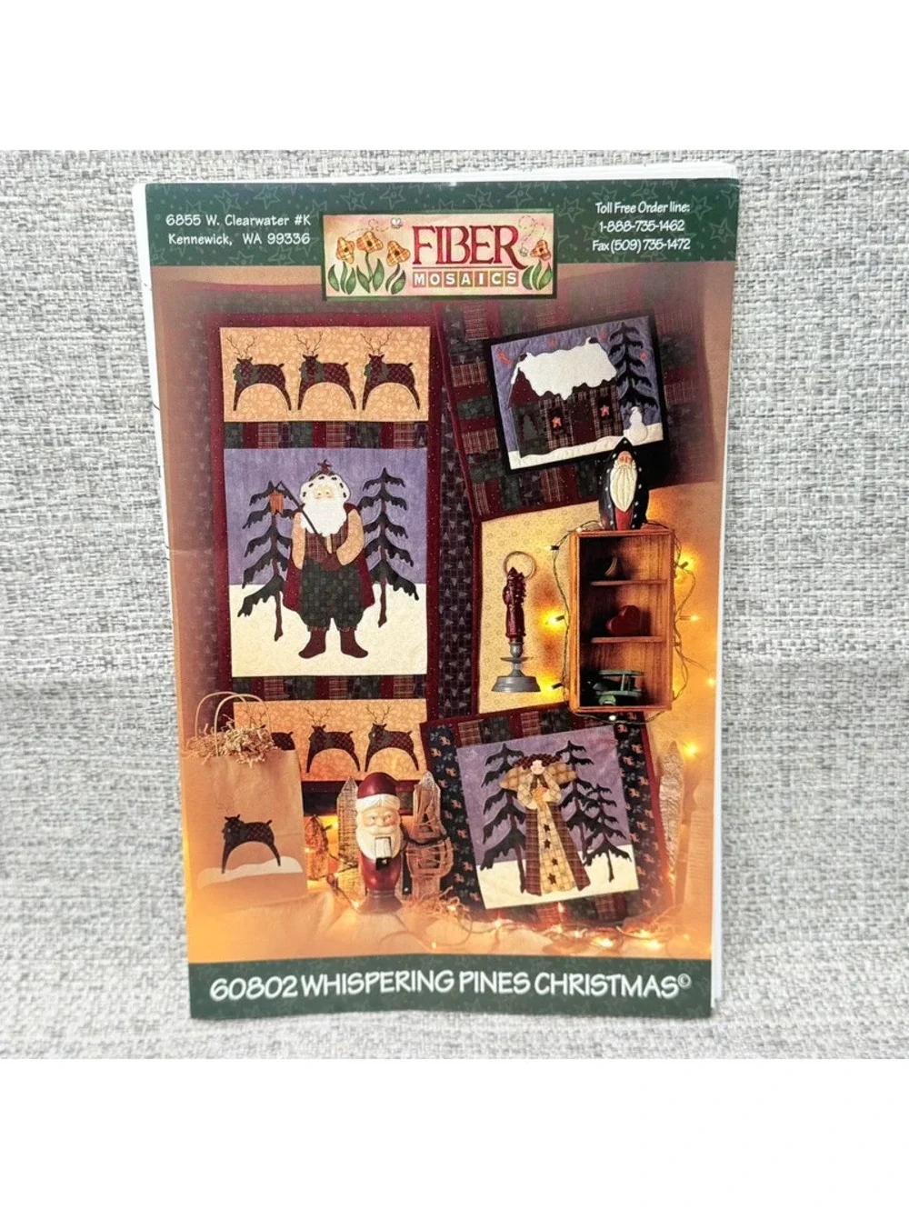Fiber Mosaics Whispering Pines Christmas 60802 Santa Pattern Sewing Quilting